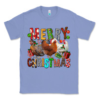 Colony Blue Merry christmas chickens Classic Tee - FaDigitalArtStudio