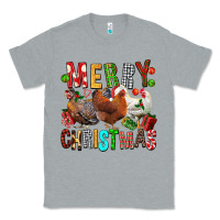 Heather Grey Merry christmas chickens Classic Tee - FaDigitalArtStudio