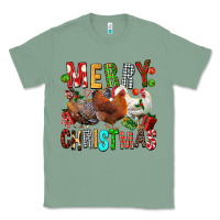 Sage Merry christmas chickens Classic Tee - FaDigitalArtStudio