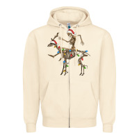 Sandshell skeleton deer santa Zipper Hoodie - FaDigitalArtStudio