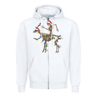White skeleton deer santa Zipper Hoodie - FaDigitalArtStudio