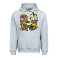 Heather Grey Mardi Gras Coffee Cups Urban Hoodie - BundleAndBundleShop