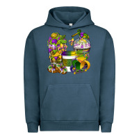 Pigment Midnight Navy Mardi Gras Coffee Cups Urban Hoodie - BundleAndBundleShop