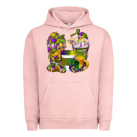 Pigment Salmon Mardi Gras Coffee Cups Urban Hoodie - BundleAndBundleShop