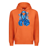 Carrot Blue ribbon with boxing gloves Premium Hoodie - NancyCooperArtShop