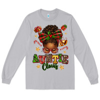 Moon Dust Auntie Claus Afro Messy Bun Long Sleeve Tee - texasbilliewilder