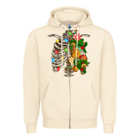 Sandshell skeleton chest christmas Zipper Hoodie - FaDigitalArtStudio