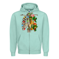 Skeleton Chest Christmas Zipper Hoodie | Teevron