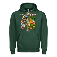 Sports Green skeleton chest christmas Zipper Hoodie - FaDigitalArtStudio