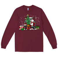 Burgundy christmas truck Long Sleeve Tee - RanaPortraitStore