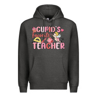 Charcoal Heather cupid's favorite teacher Premium Hoodie - MaliasSmallBusiness