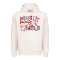 Pale Pink cupid's favorite teacher Premium Hoodie - MaliasSmallBusiness
