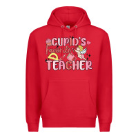 Red cupid's favorite teacher Premium Hoodie - MaliasSmallBusiness