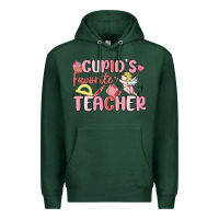 Sports Green cupid's favorite teacher Premium Hoodie - MaliasSmallBusiness
