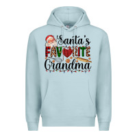 Blue Mist santa's favorite grandma Premium Hoodie - AdoDesignShop