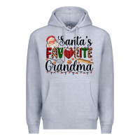 Heather Grey santa's favorite grandma Premium Hoodie - AdoDesignShop