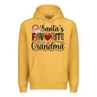 Mustard santa's favorite grandma Premium Hoodie - AdoDesignShop