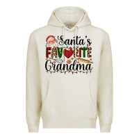 Oatmeal Heather santa's favorite grandma Premium Hoodie - AdoDesignShop