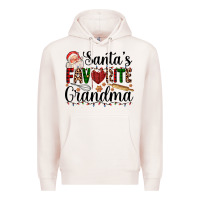 Pale Pink santa's favorite grandma Premium Hoodie - AdoDesignShop