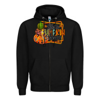 Black hello pumpkin season Zipper Hoodie - RacoonDesign
