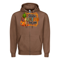 Chestnut hello pumpkin season Zipper Hoodie - RacoonDesign