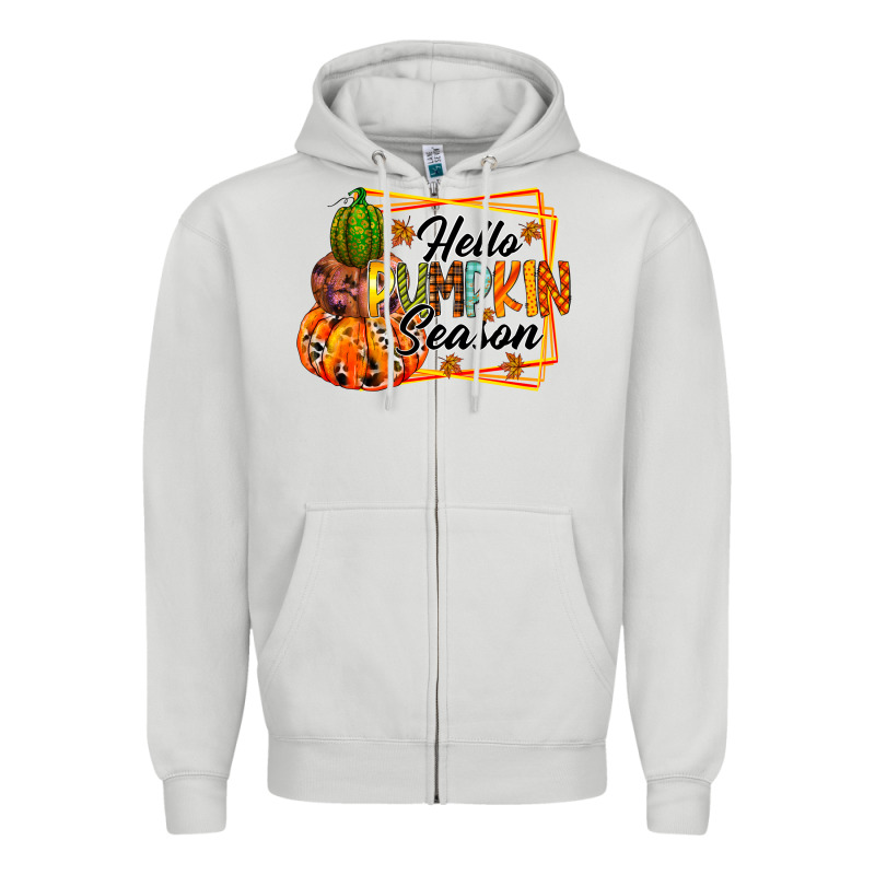 Hello Pumpkin Season Zipper Hoodie by RacoonDesign | Teevron