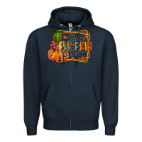 Navy hello pumpkin season Zipper Hoodie - RacoonDesign