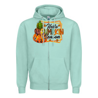 Seafoam hello pumpkin season Zipper Hoodie - RacoonDesign