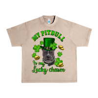 St. Patrick's Day My Pitbull Is My Lucky Charm With Hat Urban Heavy Tee | Teevron