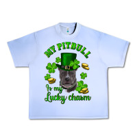 Grape Ice St. Patrick's Day My Pitbull Is My Lucky Charm With Hat Urban Heavy Tee - RanaPortraitStore