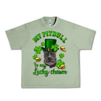 Oil Green St. Patrick's Day My Pitbull Is My Lucky Charm With Hat Urban Heavy Tee - RanaPortraitStore