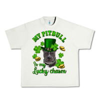 Pistachio St. Patrick's Day My Pitbull Is My Lucky Charm With Hat Urban Heavy Tee - RanaPortraitStore