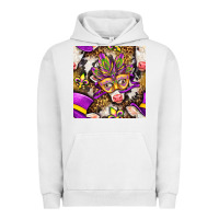 Pigment Lunar Rock Mardi Gras cow with carnival mask seamless pattern Urban Hoodie - BundleAndBundleShop