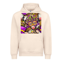 Sandshell Mardi Gras cow with carnival mask seamless pattern Urban Hoodie - BundleAndBundleShop