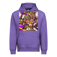 Tulip Mardi Gras cow with carnival mask seamless pattern Urban Hoodie - BundleAndBundleShop