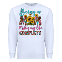 White being a mom makes my life complete Premium Sweatshirt - Artiststas