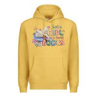 Antique Gold just a girl who loves books Premium Hoodie - MaliasSmallBusiness