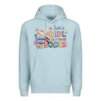 Blue Mist just a girl who loves books Premium Hoodie - MaliasSmallBusiness