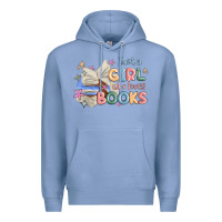 Colony Blue just a girl who loves books Premium Hoodie - MaliasSmallBusiness