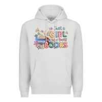Dove Grey just a girl who loves books Premium Hoodie - MaliasSmallBusiness