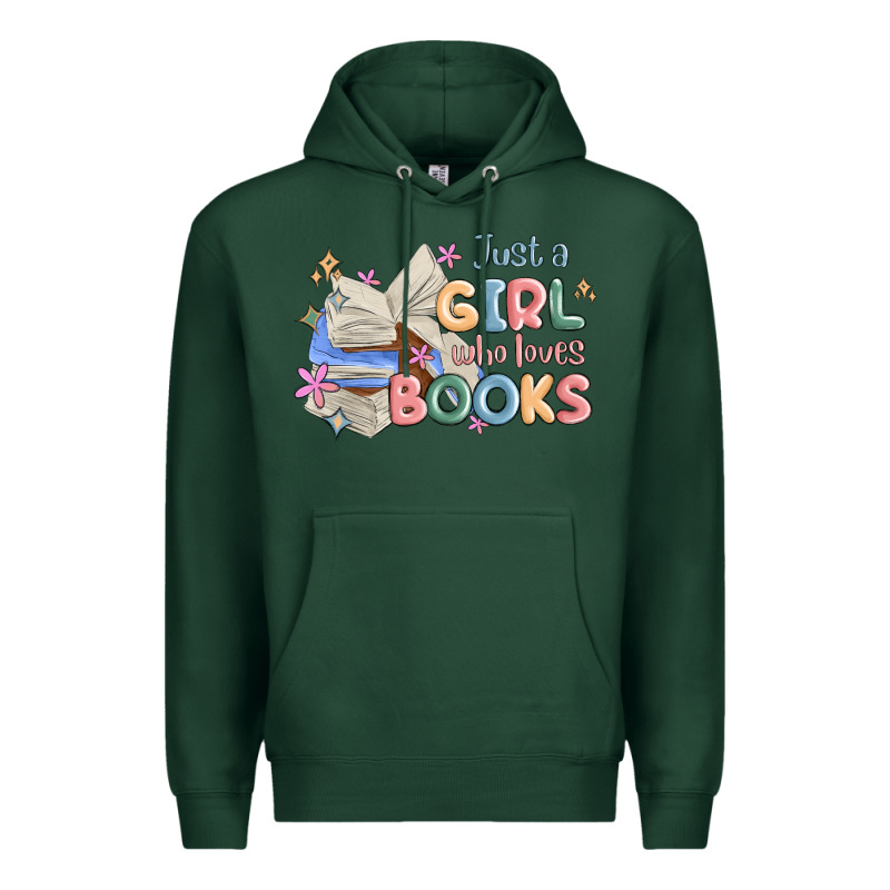 Just A Girl Who Loves Books Premium Hoodie by MaliasSmallBusiness | Teevron