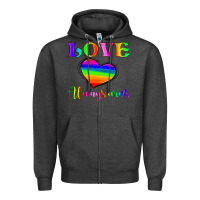 Charcoal Heather love always wins Zipper Hoodie - HRA Design Shop