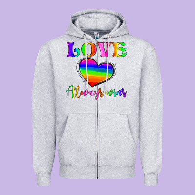Love Always Wins Zipper Hoodie Designed By Hra Design Shop