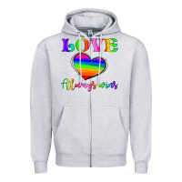 Heather Grey love always wins Zipper Hoodie - HRA Design Shop