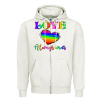 Oatmeal Heather love always wins Zipper Hoodie - HRA Design Shop