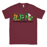 Burgundy st. patricks day registered nurse lpn heart Classic Tee - BarkalooDesign