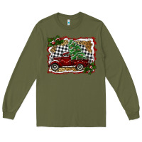 Army Green christmas truck with tree Long Sleeve Tee - RanaPortraitStore