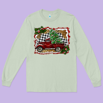 Christmas Truck With Tree Long Sleeve Tee Designed By Ranaportraitstore