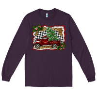 Plum christmas truck with tree Long Sleeve Tee - RanaPortraitStore