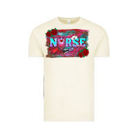 Vintage Arctic valentines day nurse with leopard and turquoise ba Vintage Tee - RanaPortraitStore